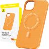 Magnetic Phone Case for iPhone 15 Plus Baseus Fauxther Series (Orange)