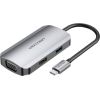 USB-C Docking Station to HDMI, VGA, USB 3.0, PD 0.15m Vention TOAHB, gray