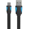 Flat USB 2.0 A to Mini 5-pin cable Vention VAS-A14-B100 1m Black