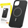 Magnetic Phone Case for iPhone 15 ProMax Baseus Fauxther Series (Black)