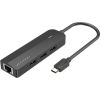 USB-C to 3x USB 2.0, RJ45, Micro-B Hub Vention TGOBB 0.15m, Black Usb HUB