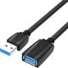 Extension Cable USB 3.0, male USB to female USB, Vention 3m (Black)