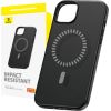 Magnetic Phone Case for iPhone 15 Pro Baseus Fauxther Series (Black)