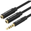 Stereo Splitter 3.5mm Male to Dual 3.5mm Female Vention BBVBY 0.3m (black)