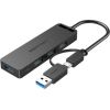 USB 3.0 4-Port Hub with USB-C and USB 3.0 2-in-1 Interface and Power Adapter Vention CHTBB 0.15m