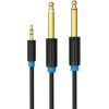 3.5mm TRS Male to 2x 6.35mm Male Audio Cable 1m Vention BACBF (black)
