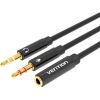 2x 3.5mm Male to 4-Pole Female 3.5mm Audio Cable 0.3m Vention BBTBY Black