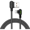 Angle USB Lightning Cable Mcdodo CA-4671 LED, 1.2m (Black)