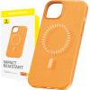 Magnetic Phone Case for iPhone 15 Pro Baseus Fauxther Series (Orange)