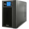 Qoltec 53043 Uninterruptible Power Supply | On-line | Pure Sine Wave | 3kVA | 2.4k0W | LCD | USB