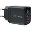 Wall charger GAN3 USB-C+C PD35W Choetech PD6051 (black)