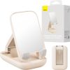 Folding Phone Stand Baseus with mirror (beige)