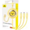 Charging Cable 3w1 Baseus USB to USB-C, USB-M, Lightning 3,5A, 1,1m (yellow)