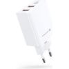 Evelatus Travel Charger EU Wall 3 Ports 32W USB-C / USB-A2 ETC06  White