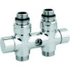 Carlo Poletti Rad. dubultbloks Twinvalve Thermo 1/2` x 24-19, taisns, balts (50mm)