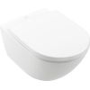 Villeroy & Boch pods ar QR/SC vāku Subway 3.0 Rimless, stiprināms pie sienas, 370x560 mm, TwistFlush, SupraFix, balt