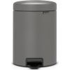 Brabantia atkritumu tvertne ar pedāli NewIcon, 5l, mineral concrete grey