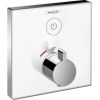 Hansgrohe iebūvējamā termostata ShowerSelect virsapmetuma daļa, ar 1 izeju, balts stikls/hroms