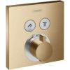 Hansgrohe iebūvējamā termostata ShowerSelect virsapmetuma daļa, ar 2 izejām, brushed bronze