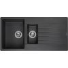Reginox virtuves izlietne Harlem 15, 1.5 bļoda ar plauktu, 1000x500 mm, black silvery