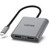 Unitek Adapter USB-C  2x port DP 1.4 8K 60Hz