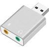 RoGer USB Аудио картa с микрофонным входом / Virtual 7.1 / серебряный