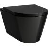Laufen pods Kartell Rimless NEW, stiprināms pie sienas, 370x545 mm, spīdīgs melns