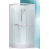 dušas kabīne Simple, 800x800 mm, h=2050, r=550, komplektā paliktnis, sifons un maisītājs, balts/caur