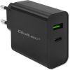 Qoltec 52378 Super Quick PD Charger | 1xUSB-C | 1xUSB | 45W | 5-20V | 2.25-3A | Black