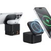 Baseus   MagPro 2 in 1 Magnetic Wireless Charger | 25W Fast Charger Stand For iPhone and Airpods with USB-C Output For iWatch Charger Black