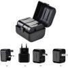 iLike Universal  CP TR1 Network 3in1 Multi-Adapter UK 3-Pin - Euro 2pin - US (USA) - Asia + Storage Case Black