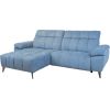 Stūra dīvāns LUZERN, elektriskais krēsls, zilgani pelēks audums