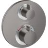 Hansgrohe iebūvējamā termostata Ecostat S virsapmetuma daļa, ar 2 izejām, brushed black chrome