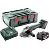 Leņķa slīpmašīna Metabo W 18 L 9-125 Quick; 18 V; 2x5,2 Ah akum.