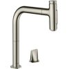 Hansgrohe virtuves izlietnes maisītājs ar izvelkamu dušu Metris Select M71 200 2jet, stainless steel optic + s