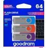 Pendrive GoodRam UTS3 (3-pack), 64 GB  (UTS3-0640MXR11-3P)