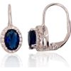 Серебряные серьги на английском замке #2202957(PRh-Gr)_CZ+CZ-B, Серебро 925°, родий (покрытие), Цирконы, 2.7 гр.
