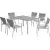 Garden furniture set OSMAN table and 6 chairs, light grey