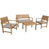 Garden furniture set FORTUNA table, bench and 2 chairs, acacia