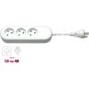 Goobay 3-way power strip Denmark, 1,5 m, white, 1.5 m - for connecting up to three electronic devices