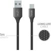 Data Cable USB to Type-C 12W Ultra-Resistant 1m By Fonex Black