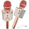 Goodbuy karaoke mikrofons ar iebūvētu Bluetooth skaļruni | 3W | aux | balss modulators | USB | Micro SD gaiši rozā