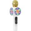 Goodbuy LED 360 karaoke mikrofons ar Bluetooth skaļruni | 5W | aux | balss modulators | USB | Micro SD balts