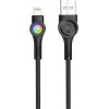 Foneng X59 USB to Micro USB cable, LED, 3A, 1m (black)
