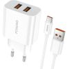 Fast charger Foneng 2x USB EU45 + USB Type C cable