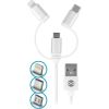 Forever 3in1 cable USB - Lightning + USB-C + microUSB 1,0 m 1,5A white