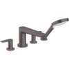 Hansgrohe iebūvējamā vannas maisītāja Talis E virsapmetuma daļa, 4 caurumu, uz virsmas, brushed black chrome