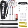 Wish Alumtec badminton racket set 4 rackets + 3 ailerons + net + lines