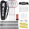 Wish Alumtec badminton racket set 4 rackets + 3 ailerons + net + lines Badmintona piederumi