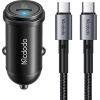 Car Charger McDodo CC-7493 65W With Mini White USB-C Cable With E-mark Chip 1m 100W (black)